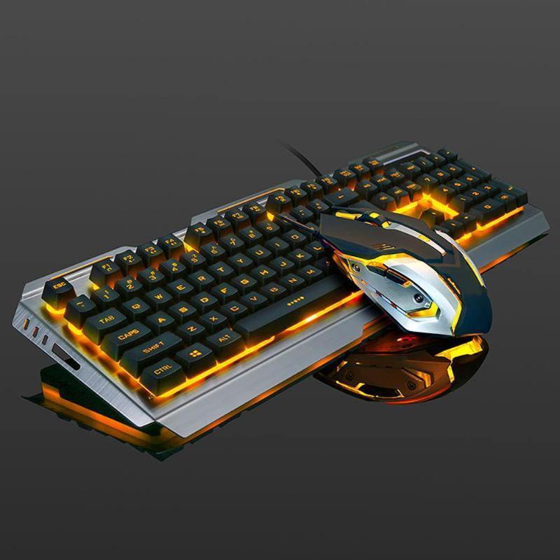 VKTECH 104 keys Gaming Mechanical Keyboard Mouse Set USB Wired Ergonomic RGB Backlight Keyboard Mice Combo For Laptop Desktop PC - Surprise store