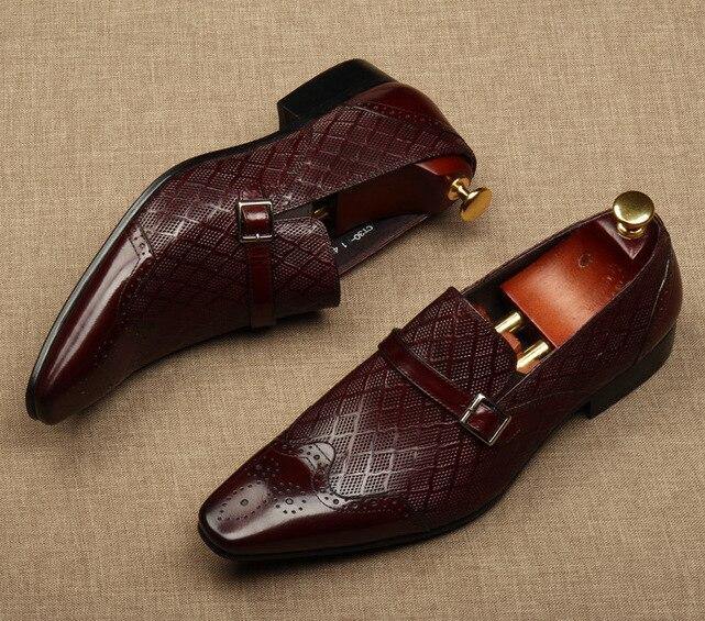 QYFCIOUFU Flat Italy Handmade formal shoes men Fashion Party Wedding Office Male Dress Shoe Genuine Leather oxford shoes for men - Surprise store