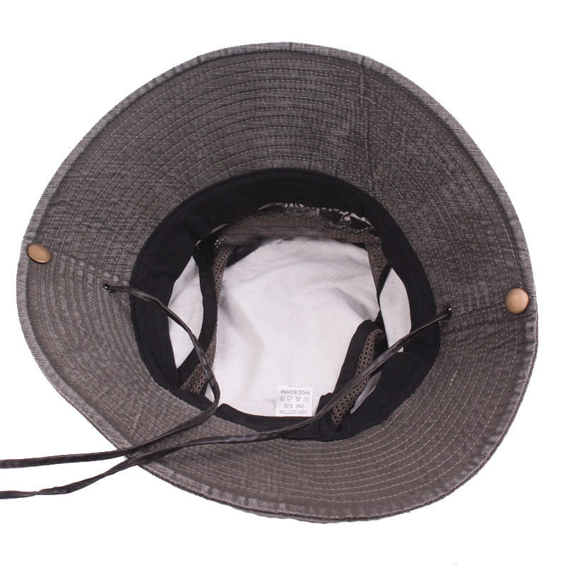 XdanqinX Adult Men's Cap Summer Mesh Breathable Retro 100% Cotton Bucket Hat Panama Jungle Fishing Hats Novelty Dad's Beach Cap