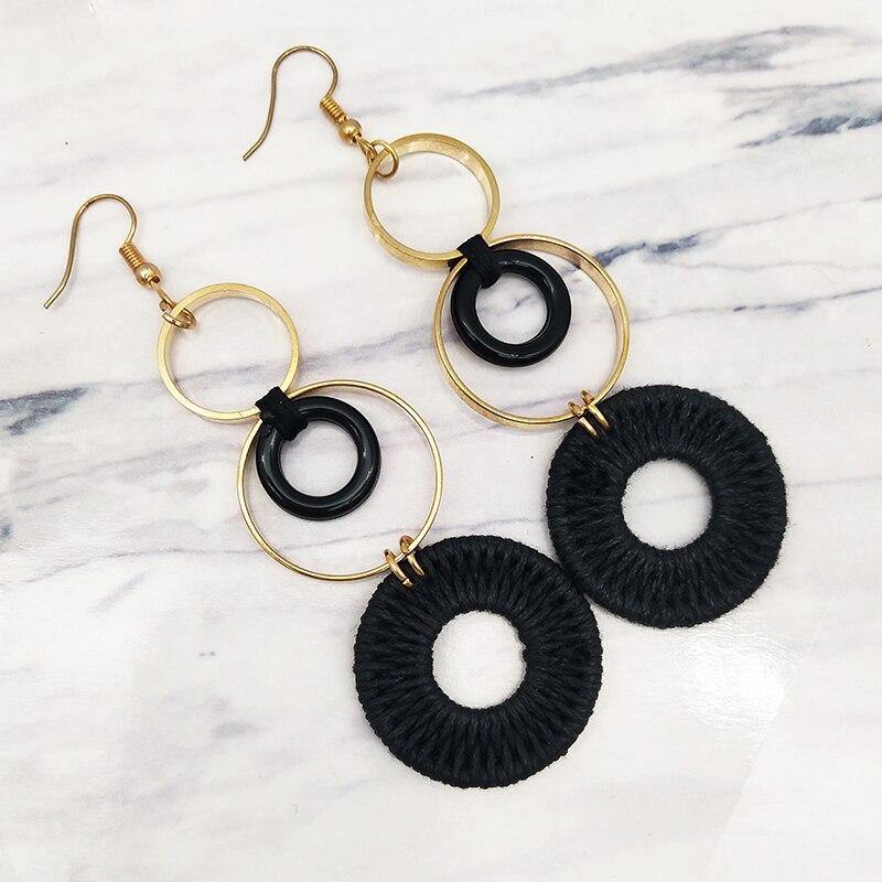 Dandie Stylish braided coil earrings, geometric metal, pop, punk, rock feminine accessories - Surprise store