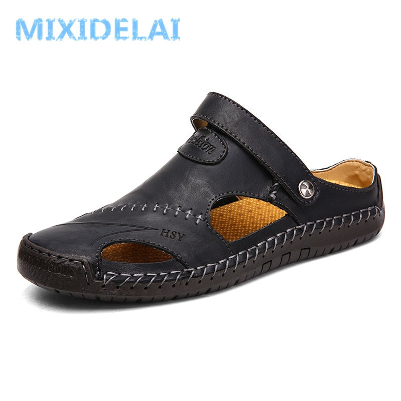 Summer Sandals Men Leather Classic Roman Sandals 2020 Slipper Outdoor Sneaker Beach Rubber Flip Flops Men Water Trekking Sandals