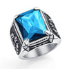 OBSEDE New Fashion 316L Stainless Steel Retro Geometric Men's Ring Austrian Crystal Male Jewelry High Quality Gift for Boyfriend