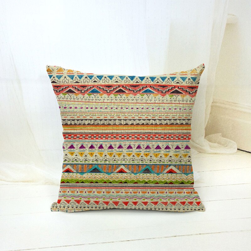 EHOMEBUYCushion Cover Green Blue Striped Cushions Home Decor Living Room Seat Printed Pillowcases Cover For Cushion Sofa