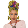 Print turban traditional African headscarf women headtie print headwrap with earring - Surprise store
