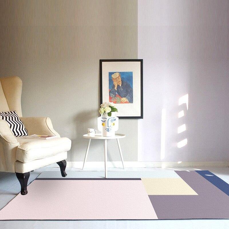 Pink Blue Grey Geometric Large Area Rugs and Carpet Nordic Simple Carpets for Living Room Bedroom Bedside Sofa Floor Mats Tapete - Surprise store