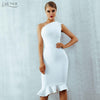 Adyce 2020 New Summer Women Bandage Dress Vestidos One Shoulder Sleeveless Ruffles Nightclub Dress Celebrity Evening Party Dress - Surprise store