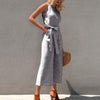 Womail bodysuit Women Summer Fashion Ladies Sleeveless Striped Jumpsuit Casual Clubwear Wide Leg Outfit new 2019 dropship M4 - Surprise store