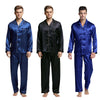 Tony&Candice Men's Stain Silk Pajama Set Men Pajamas Silk Sleepwear Men Sexy Modern Style Soft Cozy Satin Nightgown Men Summer
