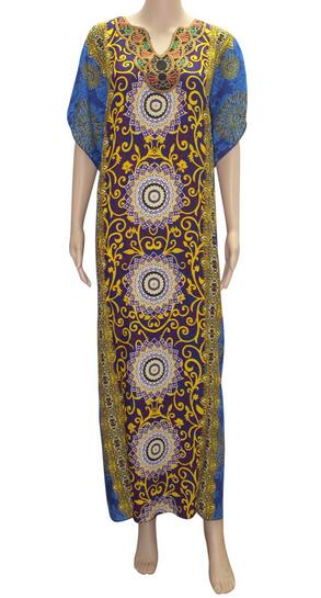 African Girl Long sleeves Dress Women's Kaftan Party Evening Clubwear With headband