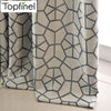 Modern Thick Blackout Curtain Drapes for Living Room Bedroom Geometric Door Window Curtains Grey & Burgundy