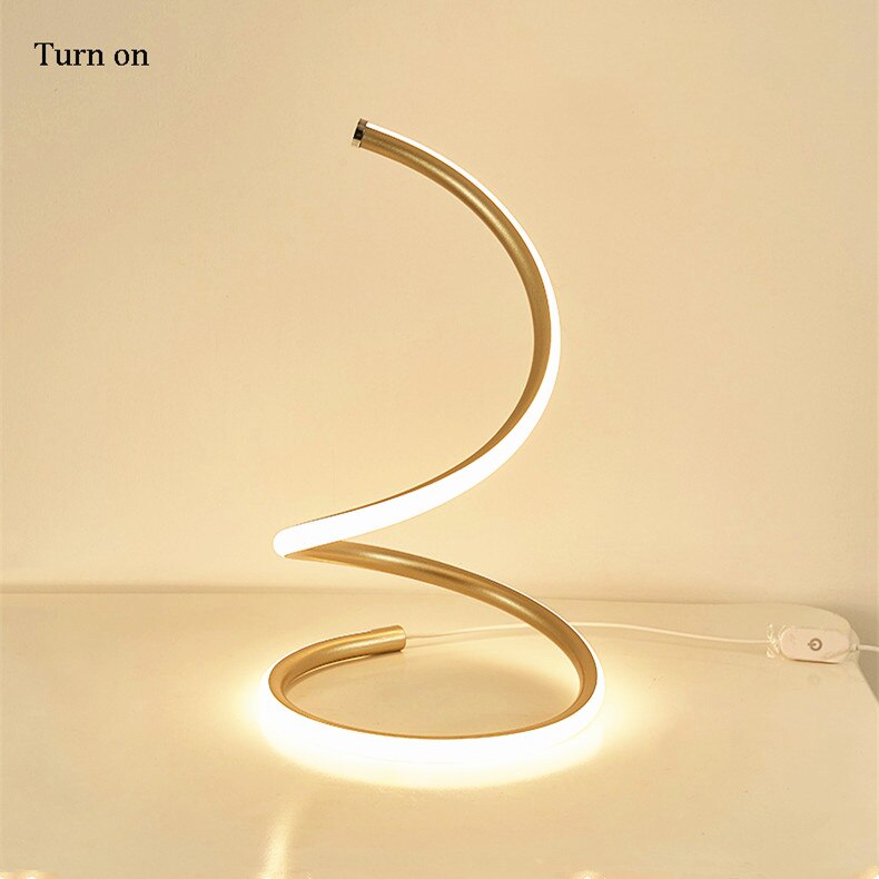 LED Spiral Table Lamp Home Living Room Bedroom Decoration Lighting Bedside Light