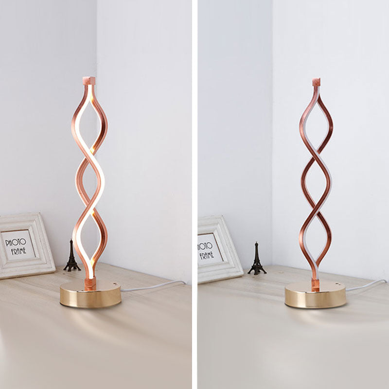 24W LED Strip Table Light 110V/220V Desk Lamp Spiral Acrylic Art Table Lamps Indoor Reading Lighting Lamp Decoration Table Light