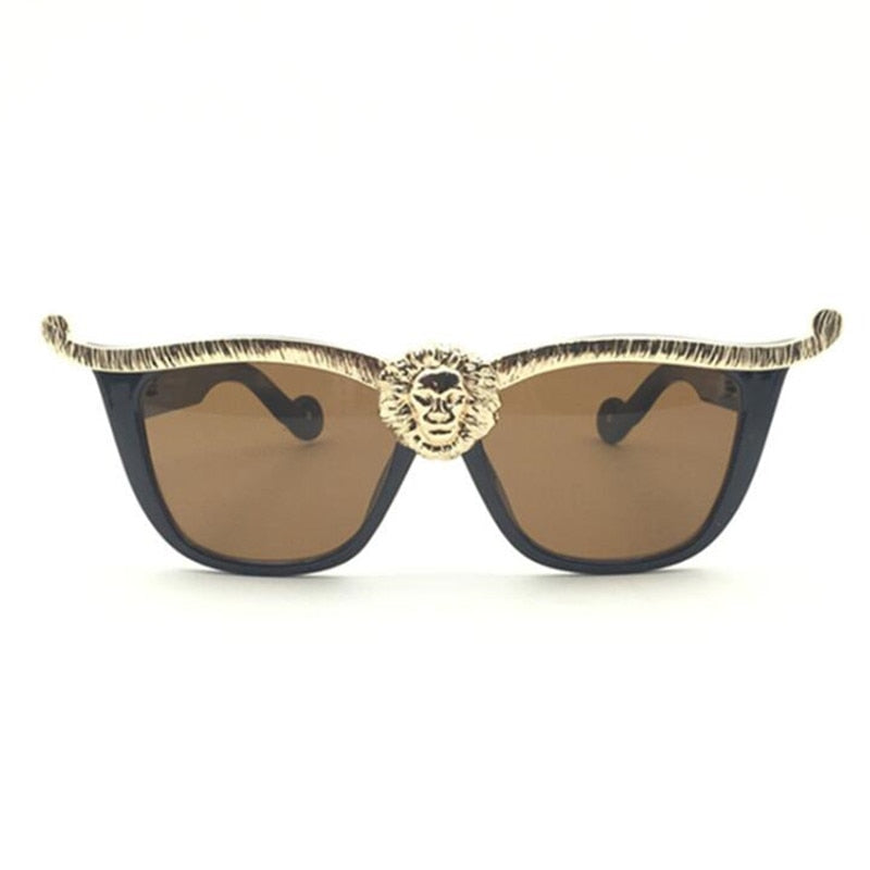 Oversized Cat Eye Sunglasses Women Brand Designer Head Luxury Sun Glasses For Womens Gold Retro Woman Sunglass Shades