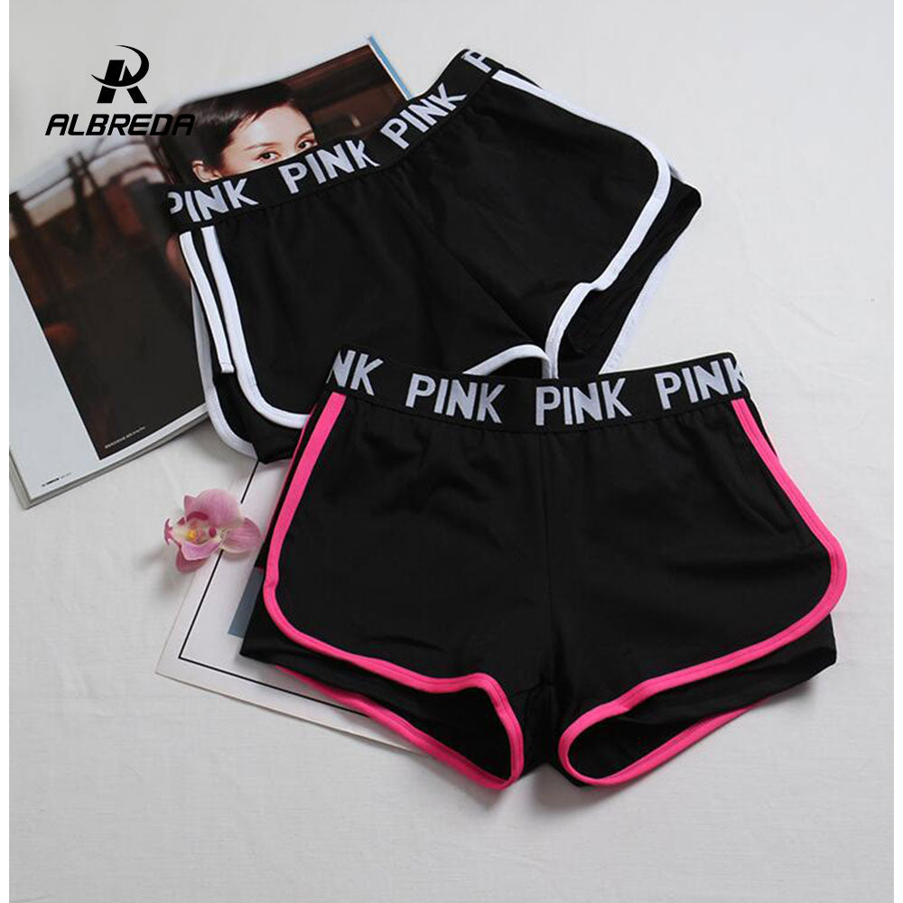 NEW Letter Sports runing Shorts Women Yoga Shorts Push Hips Sexy Middle Waisted Gym Fitness Elastic Quick Dry Running Shorts
