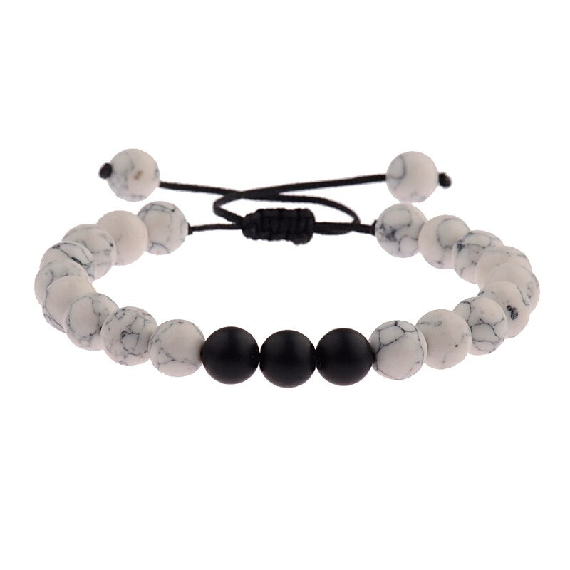 OIQUEI Handmade Women Men Charm White Black Red Natural Stone briaded Bracelets with Macrame for Fashion Jewelry Drop Shipping
