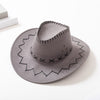 Parent-Child Summer Travel Sunscreen Suede Leather Western Cowboy Hat Men Women Kids Big Wide Brim Sun Jazz Cosplay Cap W2