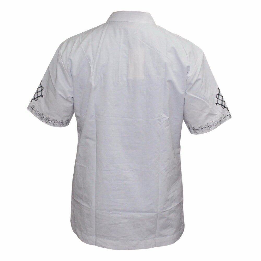 Mr Hunkle Men's Embroidery Shirt Summer and Autumn Short Sleeve Casual Shirts Mandarin Collar Men's Clothing With Single Button - Surprise store