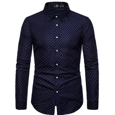 VISADA JAUNA Hawaii Men 's Casual Shirt Floral Printed Slim Fit Long-Sleeved Shirts Male Fashion Formal Big Size 5XL