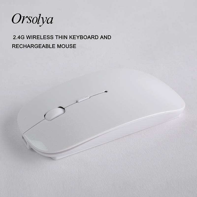 2.4G Wireless Thin Keyboard and Rechargeable Mouse Combo English/Russian letters Keyboard set Silent key For Computer laptop PC - Surprise store