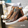 Winter Shoes Men Fashion Bling High Top Zipper Men Sneakers Height Increasing PU Leather Fur Lined Cotton Men Shoes Size 39-44 - Surprise store