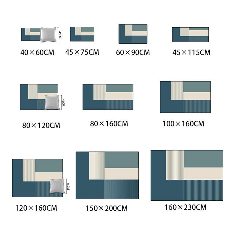 Blue White Striped Carpet Rugs For Living Room Bedroom Area Rug Nordic Style Coffee Table Tapete Bedside Anti-Slip Floor Mats - Surprise store