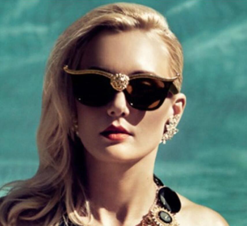 Oversized Cat Eye Sunglasses Women Brand Designer Head Luxury Sun Glasses For Womens Gold Retro Woman Sunglass Shades