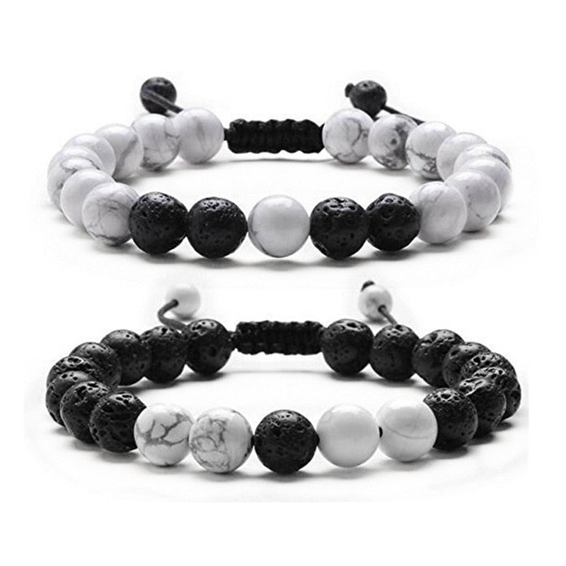 OIQUEI Handmade Women Men Charm White Black Red Natural Stone briaded Bracelets with Macrame for Fashion Jewelry Drop Shipping