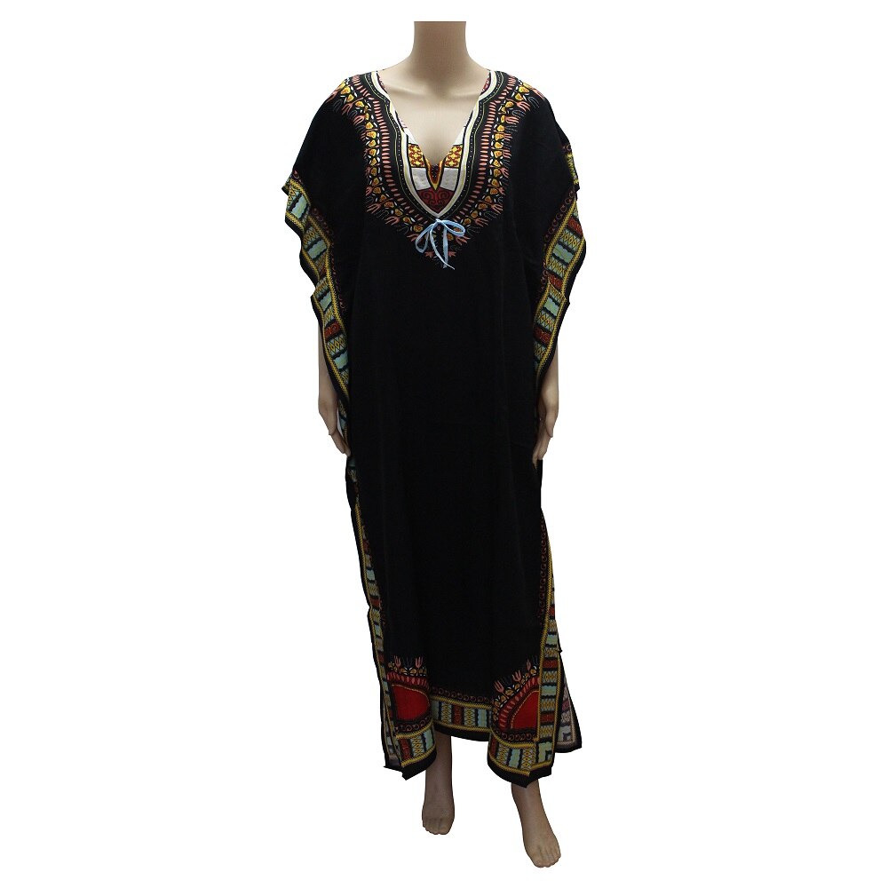 Dashikiage Women's Caftan Dress Kaftan dashiki Hippie Boho Maxi Gown Dress BUST:68cm