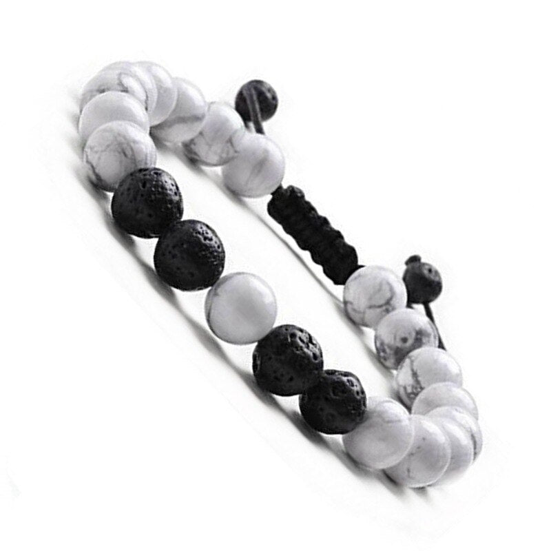 OIQUEI Handmade Women Men Charm White Black Red Natural Stone briaded Bracelets with Macrame for Fashion Jewelry Drop Shipping