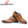 New fashion European Leather Men Brown Monk Strap Formal Shoes Office Business Wedding Suit men Dress Loafers TA-06