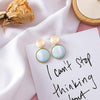 2019 Korean Sweet Abstract Texture Fashion Drop Round Dangle Earring Wedding Geometric Jewelry Wholesale Gift For Lover Friend - Surprise store
