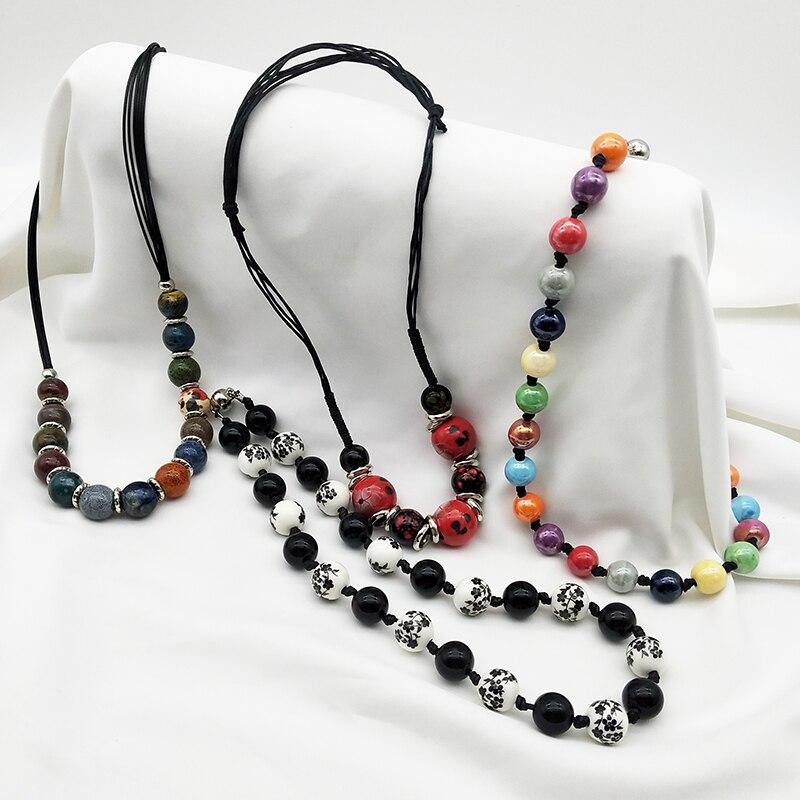 Dandie Fashion, personality, exquisite, Flower pattern, romantic ceramic bead necklace, Women's fashion acces - Surprise store