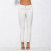 Solid Color White Autumn New Arrival Women Pancil Pants Stretchable Casual Women Trousers 4XL Cotton Blends Pants - Surprise store