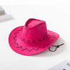 Parent-Child Summer Travel Sunscreen Suede Leather Western Cowboy Hat Men Women Kids Big Wide Brim Sun Jazz Cosplay Cap W2