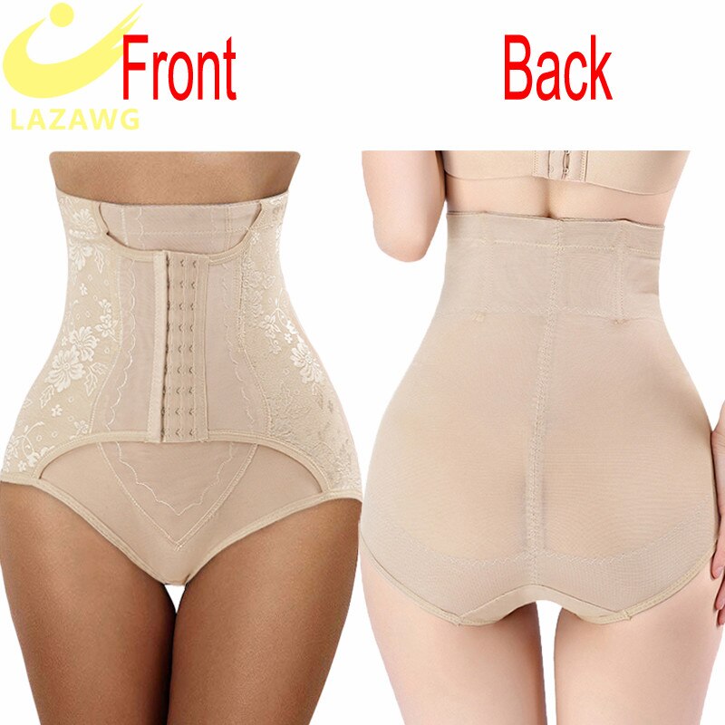LAZAWG Women Firm Tummy Control Panties Body Shaper Underwear Seamless Shapewear Magic Body with Hooks Waist Trainer Butt Lifter