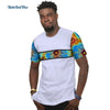 Summer Bazin Riche Men Shirt 100% Cotton Custom Dashiki African Print Patchwork Shirts Traditional African Style Clothing WYN477