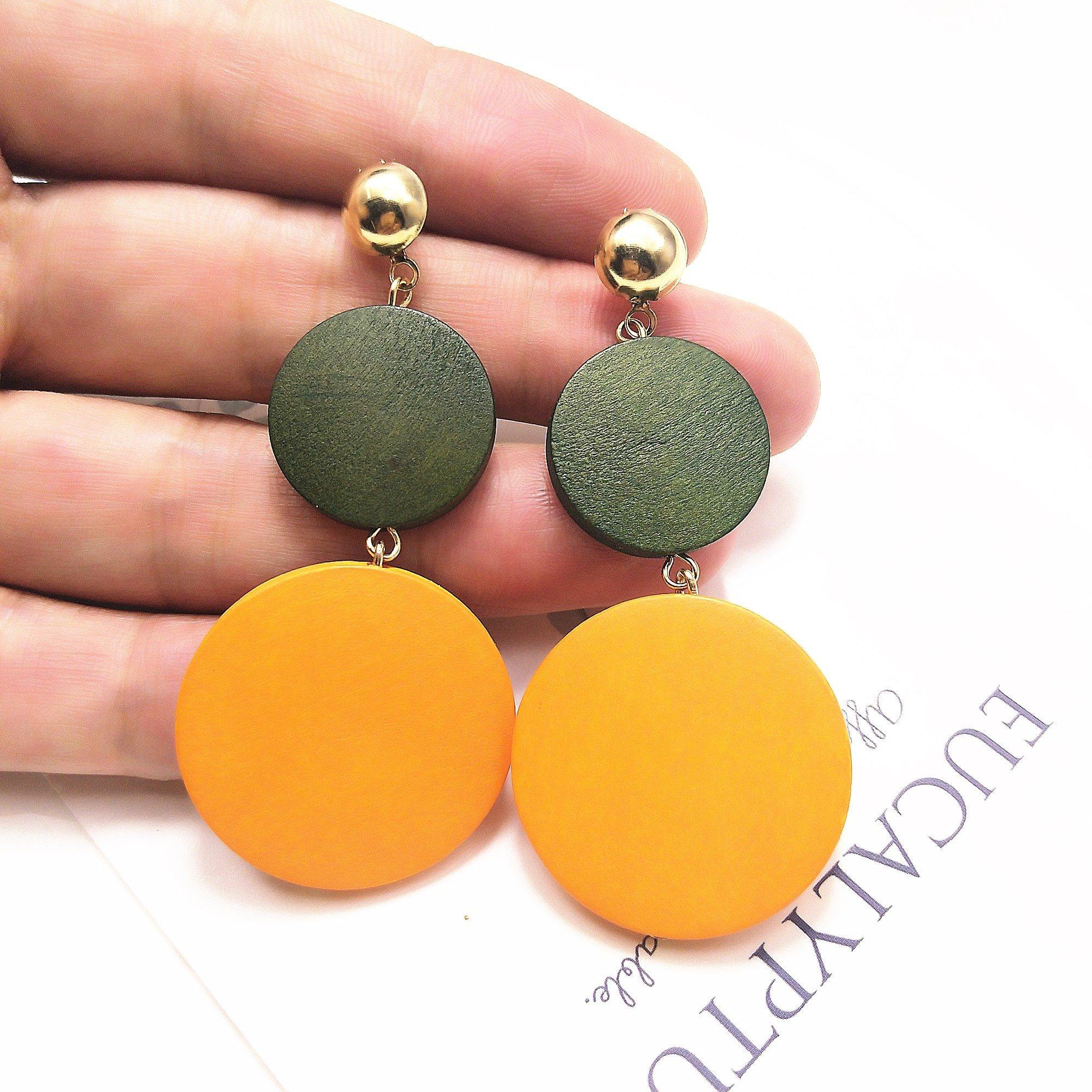 New Luxury Big Round Earrings 2019 Fashion Korean Dangle Drop Earrings For Women Long Gold Statement Earrings - Surprise store