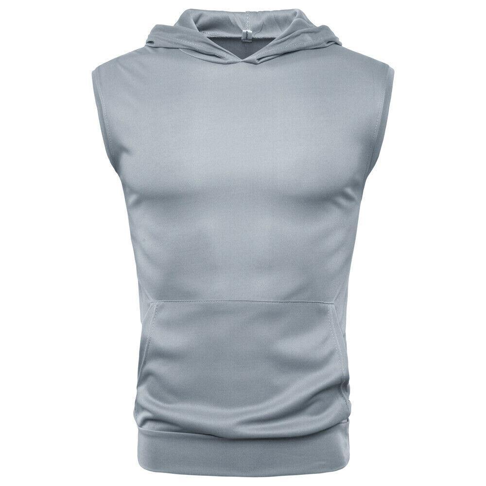 Men Hot Summer Muscle Hoodie Tank Tops Sleeveless Bodybuilding Gym Workout Fitness Shirts Vest Tops Men's Clothing - Surprise store