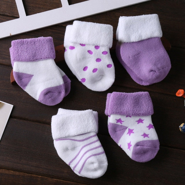 2020 Newest 5PCS/Lot 3-12M Soft Cotton Baby Girls Boys Socks Pure Baby Accessories Kids Socks