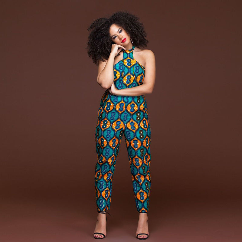 2019 fashion style new plus size african women jumpsuit S-L