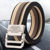 Canvas Belt Men's and Women's Belt Youth Student Double Ring Buckle Striped Belt Long Size Fashion Denim Belt