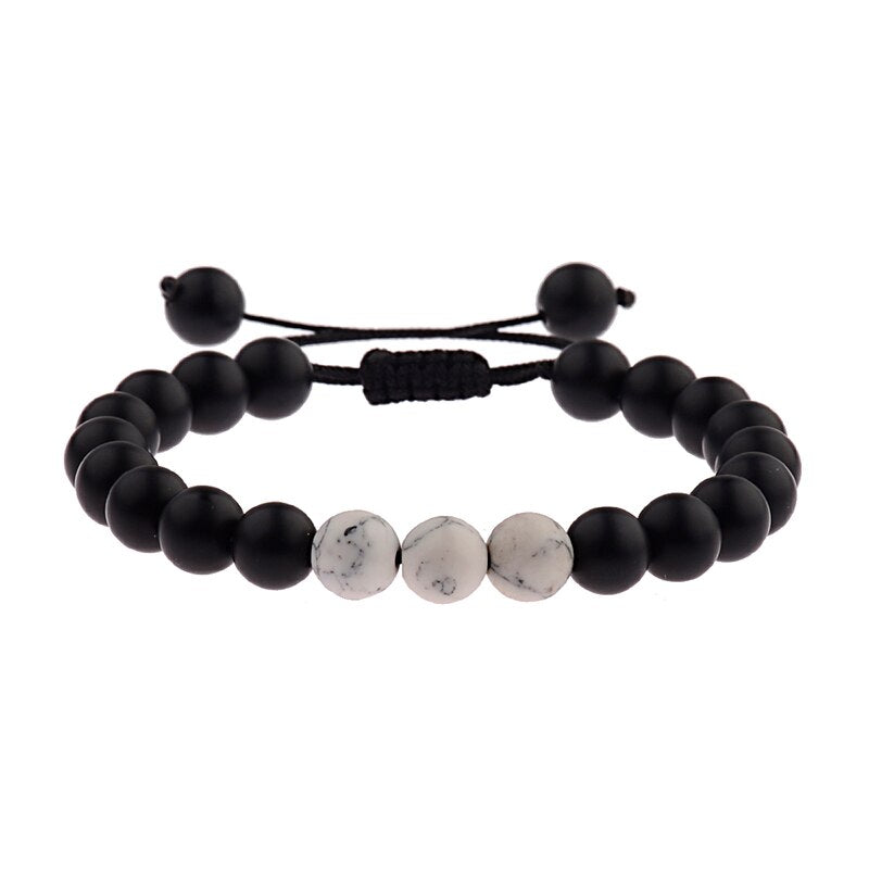 OIQUEI Handmade Women Men Charm White Black Red Natural Stone briaded Bracelets with Macrame for Fashion Jewelry Drop Shipping