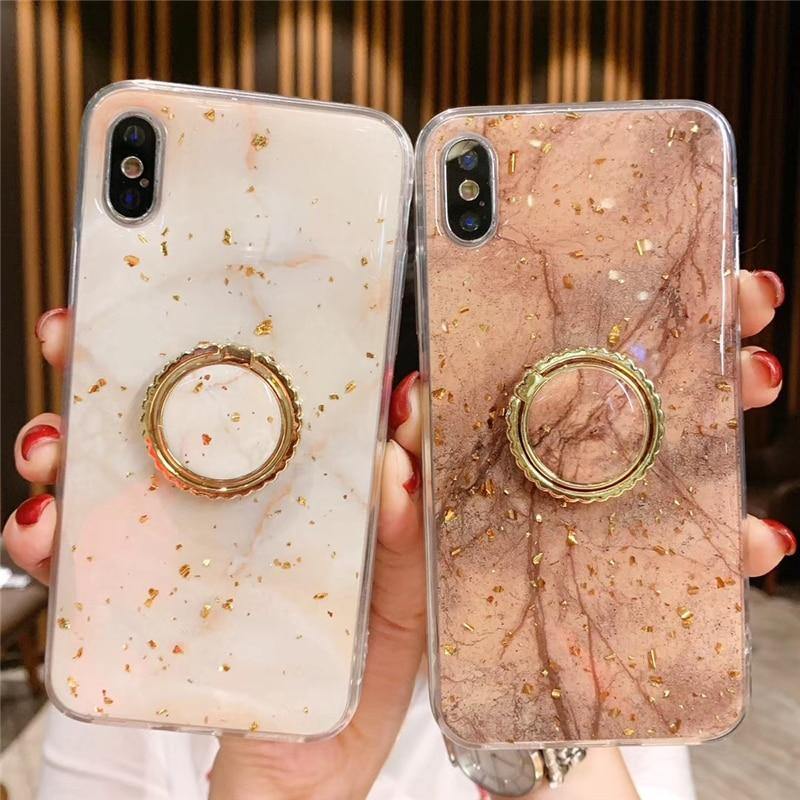 Luxury Gold Foil Bling Marble Phone Case For iPhone X XS Max XR Soft TPU Cover For iPhone 7 8 6 6s Plus Glitter Case Coque Funda - Surprise store