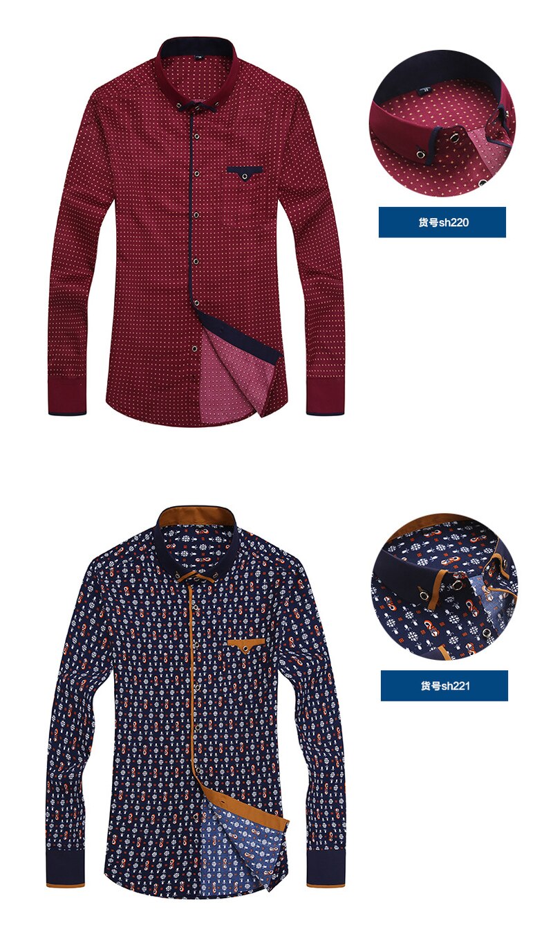 Floral Button Down Men Shirt Brand 2018 Male High Quality Long Sleeve Shirts Casual Slim Fit Black Man Clothes Dress Shirts