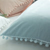 Washed Cotton Single Pillowcase White/Pink Bedroom Decorative Cute Ball Side Pillow Cases Girls Room Pillow Cover