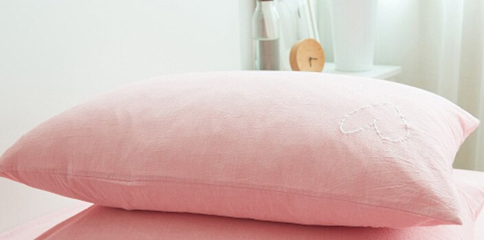 100% Cotton Embroidered Pillow Case Pink/White Love Heart Bedroom Decorative Pillowcase 1 PC Pillow Cover 48x74cm