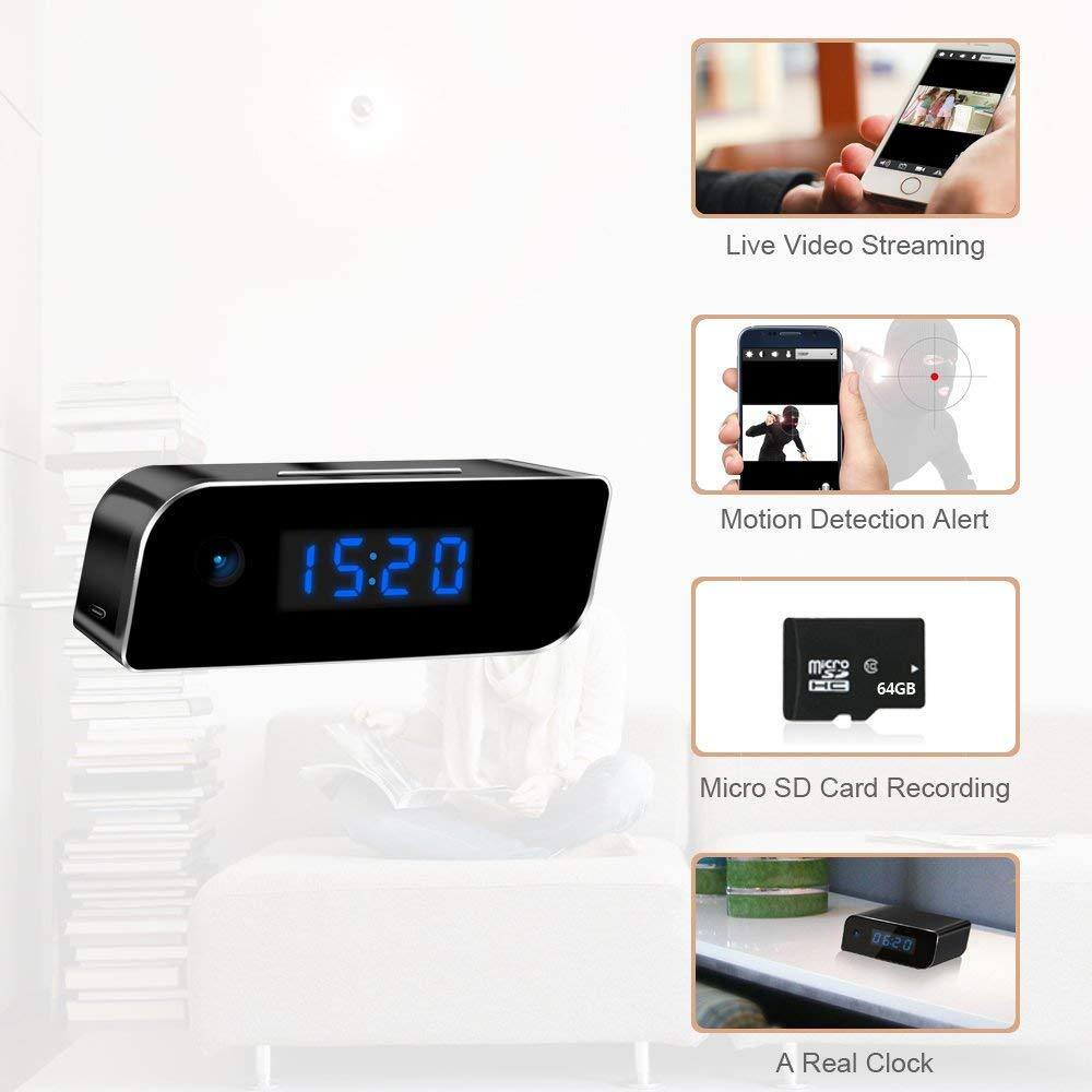 1080P WIFI Mini Camera Time Alarm Clock Wireless Motion Sensor IP Security Night Vision Micro Home Remote Monitor hidden TF card - Surprise store