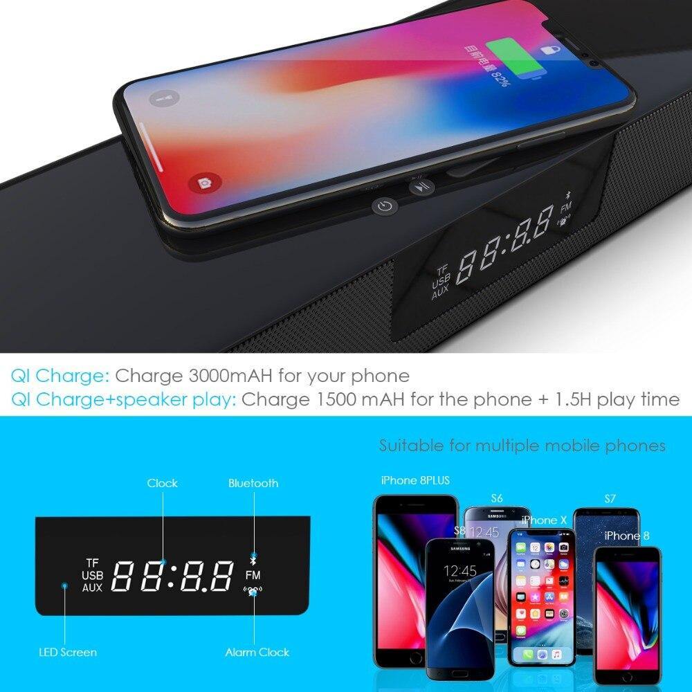 ELE ELEOPTION 4000mAh Column Wireless Bluetooth Speaker TV Soundbar Stereo Home Theater Sound Bar TF USB RCA Clock For PC TV - Surprise store