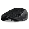HL041 Men's Leather Baseball Cap Brand New Style Sheep Leather Beret Newsboy Belt Hunting Gatsby Black Caps Hats