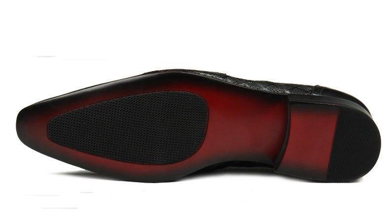 QYFCIOUFU Flat Italy Handmade formal shoes men Fashion Party Wedding Office Male Dress Shoe Genuine Leather oxford shoes for men - Surprise store